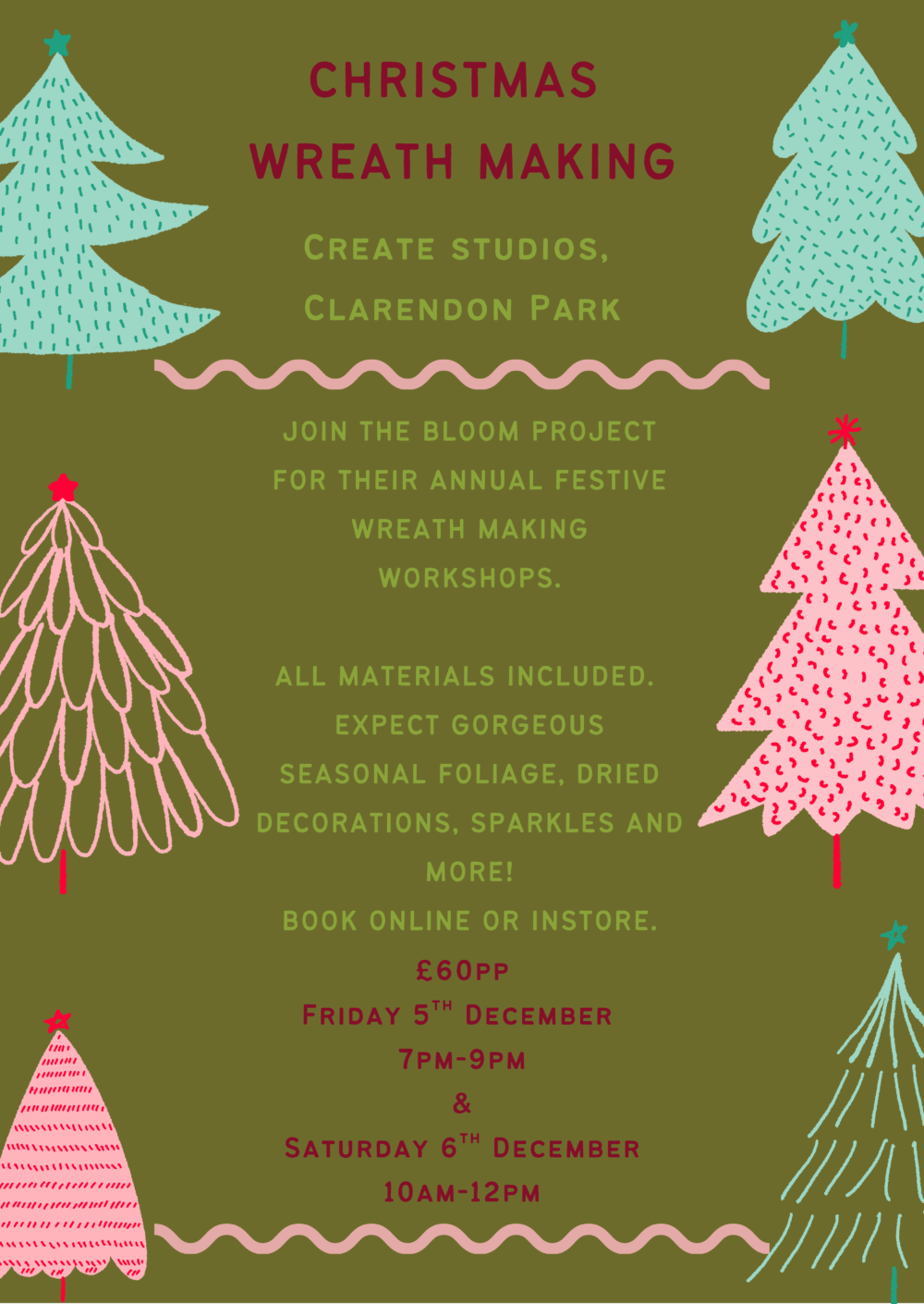Christmas wreath making @ Create Studios - Friday 5th December 7pm-9pm - Image 2