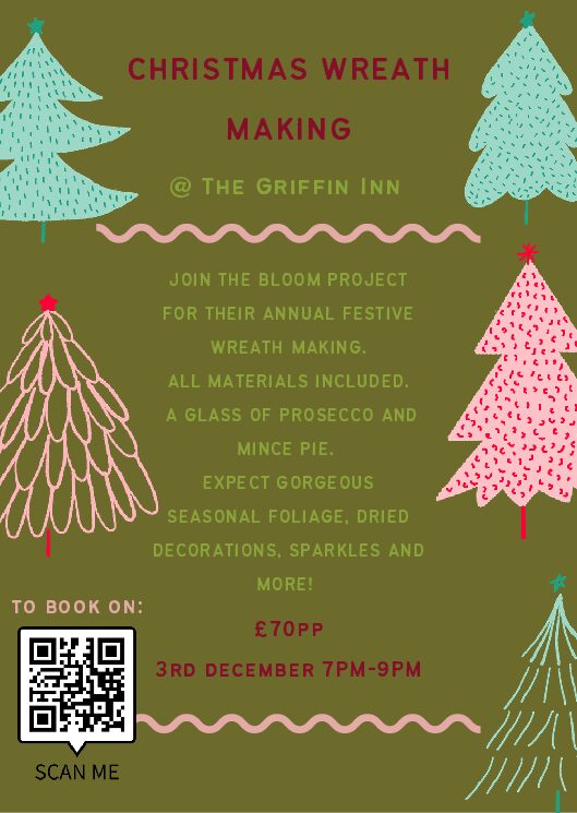 Christmas wreath workshop @ The Griffin Inn, 3rd December 7pm-9pm